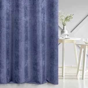 Zasłona szyta na taśmie 5 cm BRIANNA granatowa miękka szenilowa o wyraźnym splocie i lekkim połysku
