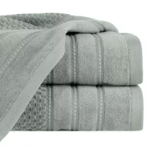 Ręcznik do rąk 30x50 cm bawełniany kolor miętowy z ozdobną bordiurą w paseczki 500 g/m2 ADORE