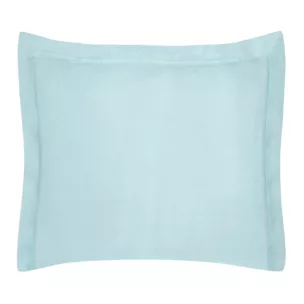 Poszewka na poduszkę 70x80 cm bawełniana błękitna z satynowym połyskiem i ozdobną kantą NOVA COLOUR