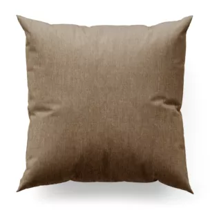 Poszewka szyta jasnobrązowa z miękkiej w dotyku tkaniny szenilowej