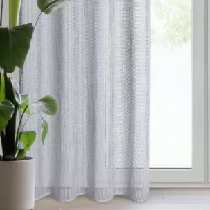 Firana srebrna z lekkiej mikrosiateczki z połyskiem 140x250 cm przelotka NEL