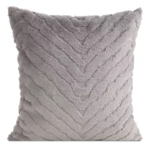Poszewka na poduszkę 45x45 cm futrzana srebrna zdobiona efektem 3D KATE