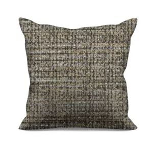 Poszewka szyta grafitowo złota z tkaniny o grubym, naturalnym splocie z połyskiem