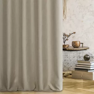 Zasłona szyta na taśmie 5 cm szampańska z miękkiej tkaniny z efektem melanżu