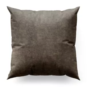 Poszewka szyta jasnobrązowa z miękkiej tkaniny szenilowej typu dimout o naturalnym splocie