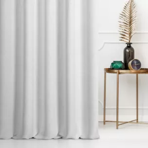 Zasłona szyta na tunelu biała z tkaniny w stylu ekologicznym