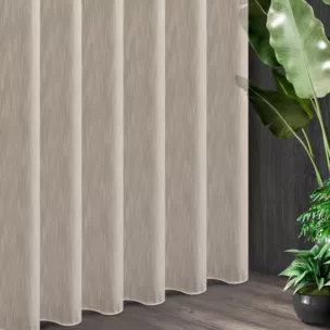 Tkanina firanowa, matowa, półprzezroczysta, z efektem deszczyku