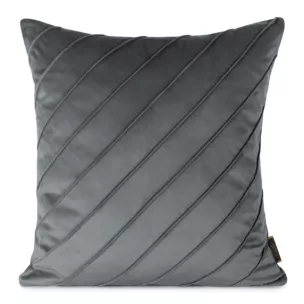 Poszewka na poduszkę 45x45 cm welwetowa stalowa z geometrycznym przeszywanym wzorem NALA Eurofirany Premium