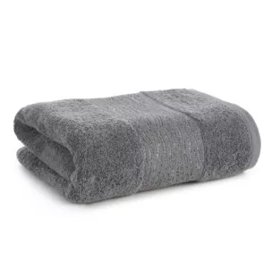 Ręcznik kąpielowy 30x50 cm bawełniany kolor stalowy z błyszącą bordiurą AMBER