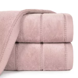 Ręcznik kąpielowy 70x140 cm bawełniany kolor ciemnoróżowy z welwetową ozdobną bordiurą 500 g/m2 MARI