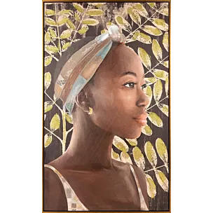 Obraz BELLE 6 portret kobiety ręcznie malowany na płótnie w złotej ramce