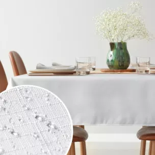 Obrus na stół 145x300 cm biały wodoodporny - KATE