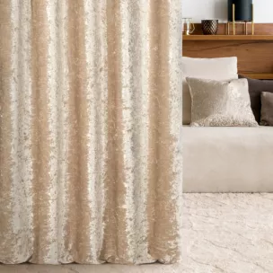 Tkanina zasłonowa, gruba, welwetowa, z połyskiem i efektem gniecenia