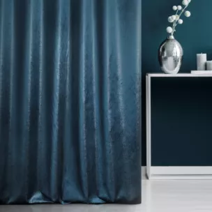 Tkanina zasłonowa, welwetowa, z błyszczącym nadrukiem, zaciemniająca typu blackout z kolekcji Eva Minge  z kolekcji Pierre Cardin