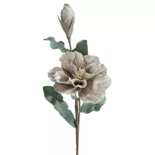 Kwiat sztuczny ciemnobeżowy z plastycznej pianki foamiran 70 cm