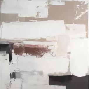 Obraz abstrakcja beżowo, kremowy ręcznie malowany na płótnie 80x80 cm