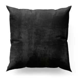 Poszewka szyta SAFARI 1 czarna z miękkiej welwetowej tkaniny z połyskiem i poziomym prążkiem