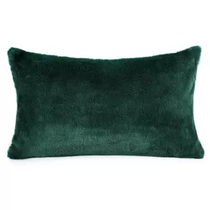 Poszewka na poduszkę 30x50 cm ciemnozielona z miękkiej futrzanej tkaniny NINA