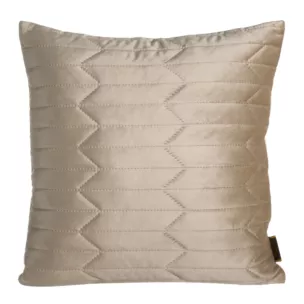 Poszewka na poduszkę 45x45 cm welwetowa, beżowa pikowana metodą hot press w geometryczny wzór SOFIA Eurofirany Premium