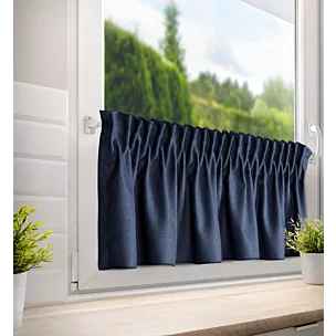 Zazdrostka granatowa z tkaniny o płóciennym splocie 140x30 cm taśma LENA