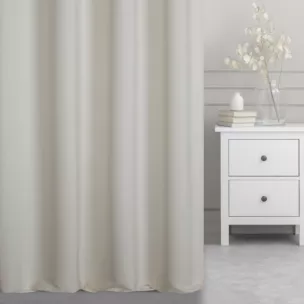 Zasłona szyta na taśmie 5 cm ciemnokremowa z gładkiego, matowego welwetu