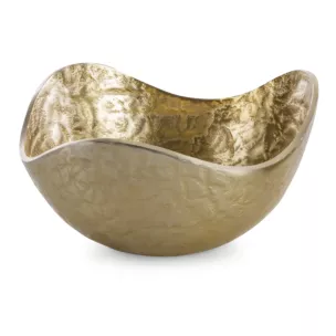 Misa metalowa złota o falujących brzegach 25x25x13 cm PEDRO