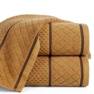 Ręcznik kąpielowy 70x140 cm bawełniany zero twist miodowy o ryżowej strukturze 550 g/m2 FAVORI