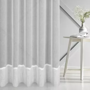 Firana szyta na taśmie 5 cm biała z matowej etaminy wykończonej ozdobnym podwinięciem Italissima Eva Minge