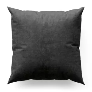 Poszewka szyta czarna z miękkiej tkaniny szenilowej typu dimout o naturalnym splocie