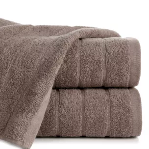 Ręcznik kąpielowy 50x90 cm bawełniany kolor jasnobrązowy z lśniącymi paseczkami 500 g/m2 DALI