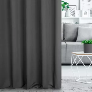 Zasłona szyta na taśmie 5 cm stalowa z miękkiej tkaniny z efektem melanżu