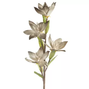 Kwiat sztuczny ciemnobeżowy z plastycznej pianki foamiran 50 cm