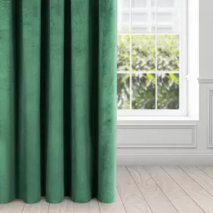 Zasłona zielona z miękkiego welwetu 140x250 cm przelotka - SUZANA