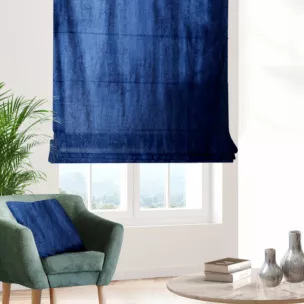 Roleta rzymska SAFARI ciemnoniebieska z miękkiej welwetowej tkaniny z połyskiem