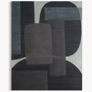 Obraz abstrakcja czarno, brązowy ręcznie malowany na płótnie 80x100 cm