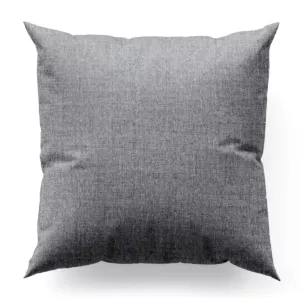 Poszewka na wymiar popielata z miękkiej tkaniny w stylu eko, z efektem melanżu, przetykana metaliczną nicią
