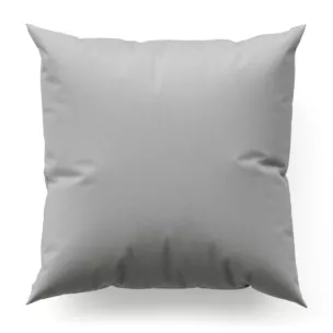 Poszewka szyta jasnosrebrna z gładkiej tkaniny zaciemniającej typu dimout wykończona obciążnikiem