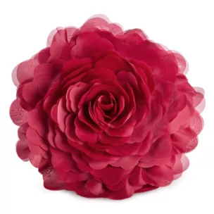 Okrągła poszewka o średnicy 40 cm bordowa z ozdobnym kwiatem 3D FLORES 6