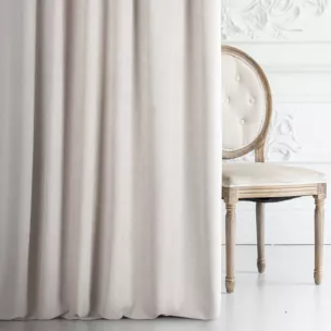 Zasłona szyta na taśmie 5 cm VISCAYA beżowa z melanżowej i miłej w dotyku tkaniny