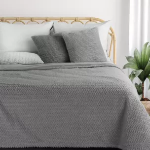 Narzuta-koc srebrno, jasnoszary 130x170 cm z przyjemnego futerka LARIS