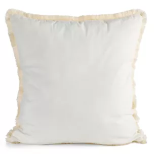 Poszewka na poduszkę 45x45 cm z ozdobnymi frędzlami kremowa AMY