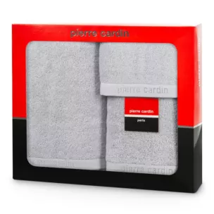 Zestaw ręczników bawełnianych na prezent 3 szt kolor srebrny 430 g/m2 EVI Pierre Cardin
