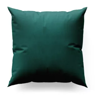 Poszewka szyta ciemnozielona z miękkiej półmatowej tkaniny welwetowej