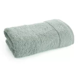 Ręcznik kąpielowy z bawełny 50x90 cm kolor miętowy z wytłaczanym roślinnym motywem ALBA