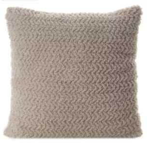 Poszewka na poduszkę 45x45 cm beżowa, kremowa z miękkiej tkaniny z dodatkiem błyszczącej nici LARIS