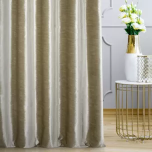 Tkanina zasłonowa, miękka, welwetowa z połyskiem, w poziome prążki z kolekcji Pierre Cardin