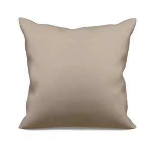 Poszewka szyta beżowa z miękkiej tkaniny o welurowej strukturze