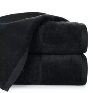 Ręcznik do rąk 30x50 cm bawełniany kolor czarny zdobiony welwetową bordiurą 500 g/m2 FERO
