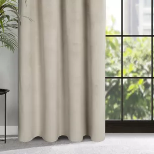 Zasłona beżowa z wytłaczanego welwetu 140x300 cm taśma - ELIZA