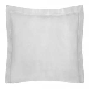 Poszewka na poduszkę 40x40 cm bawełniana jasnoszara z satynowym połyskiem i ozdobną kantą NOVA COLOUR